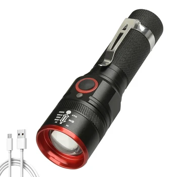 Светодиодный фонарик XM-L T6 Велосипедный фонарь USB Аккумуляторная батарея 18650 Факел 3000лм Алюминиевый Водонепроницаемый 3-Режимный фонарь для езды на велосипеде