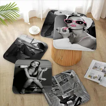 Сексуальная женщина на Унитазе Скандинавская Печать Подушка для сиденья Офисный Обеденный табурет Губка Коврик для дивана Нескользящий Коврик для стула