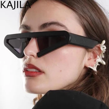 Сексуальные солнцезащитные очки в стиле панк-треугольник, Женщины, мужчины, 2023, роскошный бренд, Винтажные Солнцезащитные очки Geometry для дам, очки с маленькими оттенками UV400