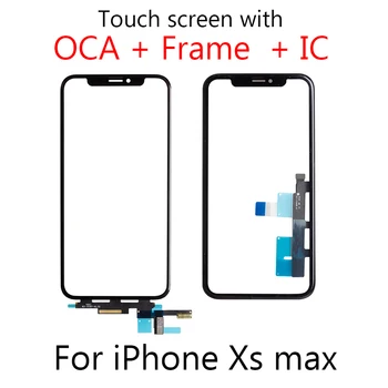 Сенсорный экран + Клей OCA для iPhone X Xs max XR 11 12, Дигитайзер, Передняя Стеклянная Линзовая панель, Ремонт микросхем