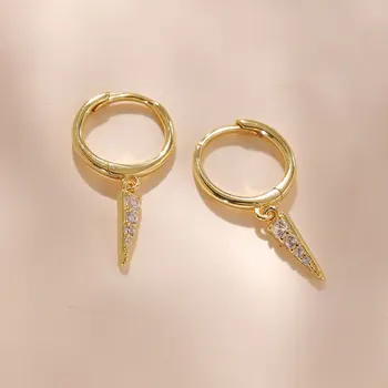 Серьги-кольца из стерлингового серебра 925 пробы ELESHE Для женщин, 18-Каратные Позолоченные серьги-подвески с кристаллами и жемчугом, Модные украшения для вечеринок