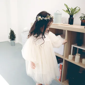Сетчатое платье Детская юбка принцессы с цветочным узором для девочек Летняя одежда 2023 Подростковая вечеринка Элегантный вечерний костюм