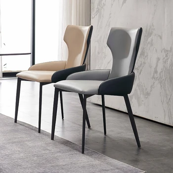Скандинавский дизайнерский обеденный стул с высокой спинкой, Современный минималистичный табурет для кафе, спальни, туалетного столика, мягкой мебели для дома на балконе GY50DC