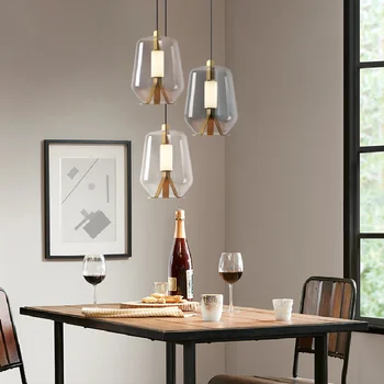 Скандинавский Креативный Светодиодный подвесной светильник, Простой Стеклянный подвесной светильник для столовой, Бар, Кофейня, ресторан, Подвесные светильники в стиле внутреннего деко