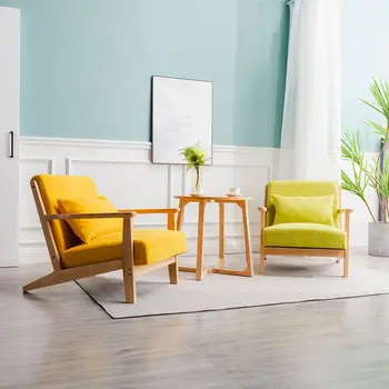 Скандинавский односпальный диван lazy creative кресло для отдыха из массива дерева современный минималистичный спальня гостиная балкон кресло для чтения со спинкой