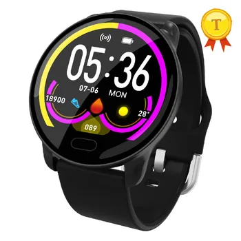Смарт-часы с 1,3-дюймовым полноэкранным сенсорным смарт-браслетом, наручные часы с частотой сердечных сокращений IP68, водонепроницаемый трекер здоровья для телефона Android IOS