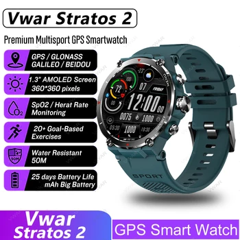 Смарт-часы с GPS Stratos 2 Военный AMOLED дисплей 5ATM IP68 Водонепроницаемые тактические мужские умные часы с кислородом крови для iPhone Xiaomi