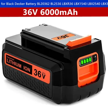 Сменный Аккумулятор 36V 6000Ah для Black Decker 36V Battery BL20362 BL2536 LBXR36 LBX1540 LBX2540 LBX36 со Светодиодным Дисплеем
