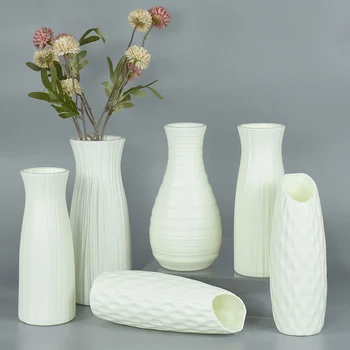 Современная ваза для цветов Небьющиеся Пластиковые вазы для цветов Европейский горшок из ротанга Простая композиция из корзин Домашний декор