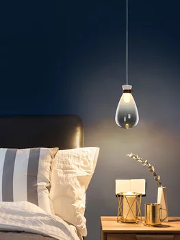 Современная люстра, прикроватная лампа для спальни, стекло с одной головкой, небольшой светильник, подвесные светильники для ресторана, бара Творческой личности