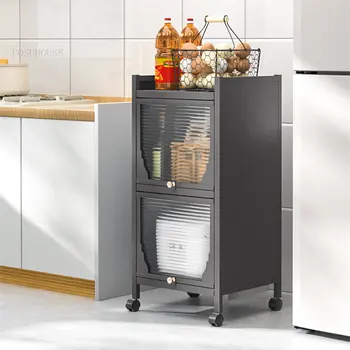 Современные металлические кухонные шкафы Мебель для дома Простая стойка для микроволновой печи Шкаф для хранения Напольный Многослойный стеллаж для хранения посуды