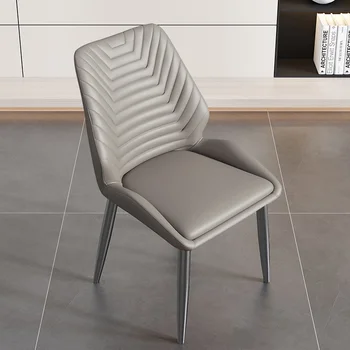 Современные стулья из кожи для столовой, Роскошный металлический дизайн для отдыха, Кресло для отдыха на полу, Офисные шезлонги для взрослых, Товары для дома