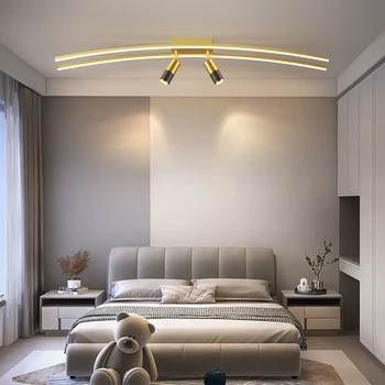 Современный минималистичный светодиодный потолочный светильник Nordic Light Роскошная Гостиная Спальня Прихожая Дизайн с длинной полосой Прожектор Глянцевое освещение