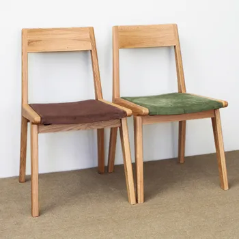 Современный обеденный стул из массива дерева, Простой скандинавский Многофункциональный стул для отдыха с одной спинкой, Домашний Простой Дубовый стул, Деревянный