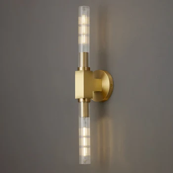 Современный простой настенный светильник для гостиной Nordic creative золотое алюминиевое стекло 2 лампы прикроватный ночник для спальни бра для лестничного прохода