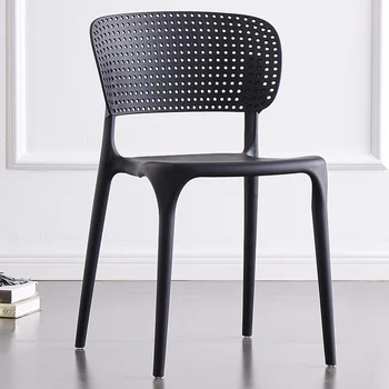 Современный простой пластиковый стул, бытовой обеденный стул в скандинавском стиле, табурет с сетчатой красной спинкой, письменный стол для студентов и стул для отдыха