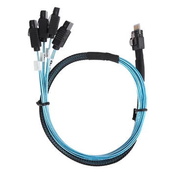Соединительная линия MINI SAS 38p SFF‑8654 со скоростью 12 Гбит /с к 4 кабелям для передачи данных сервера x Sata