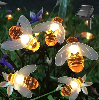 Солнечные пчелиные фонари Светодиодные солнечные наружные фонари водонепроницаемые Медоносные пчелы Декор сада Солнечный наружный свет для украшения свадебного сада