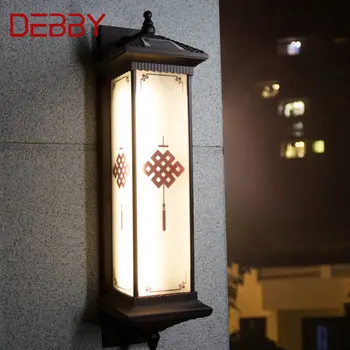 Солнечный настенный светильник DEBBY для творчества на открытом воздухе, китайский узел, бра, светодиодный Водонепроницаемый IP65 для дома, виллы, балкона, двора