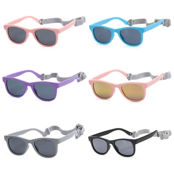 Солнцезащитные очки для детей 0-24 месяцев с регулируемым ремешком, поляризованные очки со 100% защитой от ультрафиолета, летние модные солнцезащитные очки для малышей