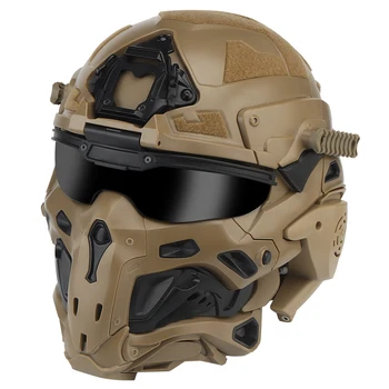 Тактический Полнозащитный шлем С маской Защитное Охотничье снаряжение Военная стрельба Защитные Шлемы Страйкбол Пейнтбол Cs Обучение