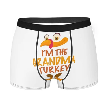 Трусы Chicken Body The Grandma Turkey на День Благодарения, домашние трусики, Мужское нижнее белье, шорты-боксеры