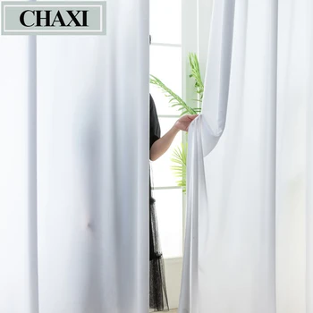 Тюлевые занавески CHAXI Modern Window для гостиной, вуаль, кружево в стиле рыбьей кости, прозрачные занавески для спальни, жалюзи, кухонная панель