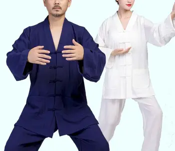 Унисекс Летний и весенний высококачественный льняной костюм даосизма тайцзи униформа для боевых искусств кунг-фу даосская одежда