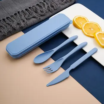 Утолщенный 1 комплект Удобный набор ножей с гладкой поверхностью, набор вилок и ложек, не содержащий бисфенола А, набор ножей и ложек, легко моющийся для школы