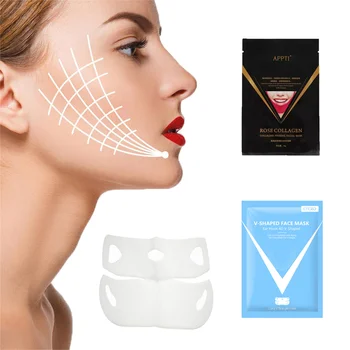 Ухо висит с V-лицом маски для лица укрепляющий лифтинг-небольшая тонкая маска для лица гелевая лифтинг-маска для подбородка Маска инструменты для ухода за кожей