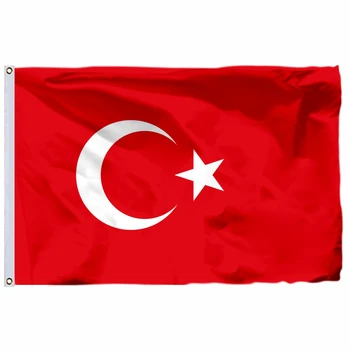 Флаг Турции Яркого красного цвета, турецкие национальные флаги с двойной строчкой, баннеры с латунными люверсами для внутренних и наружных украшений