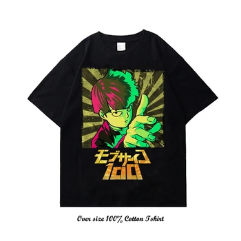 Футболка Mob Psycho 100 для мужчин, футболка с аниме и мангой, уличная одежда, летняя мода с коротким рукавом, японская футболка Harajuku