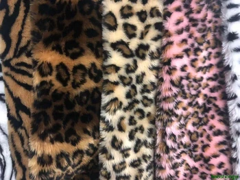 Цена за полметра 2 см леопардовый плюш ткань из искусственного меха, ткань для одежды из искусственного меха