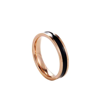 Черное Белое Керамическое Кольцо для Женщин 18KGP Розовое Золото Цвет Нержавеющая Сталь Модные Ювелирные Изделия Подарок Бесплатная Доставка Оптом (GR015)