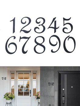 Черные Дверные номера 0 ~ 9 70 мм Современный номер дома Самоклеящийся Полированный Массивный дом, квартира, Почтовый ящик из АБС-смолы, адресный знак для почтового ящика