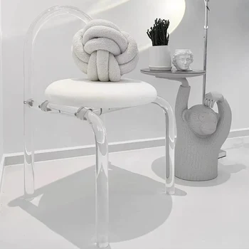 Шестицветное Хрустальное кресло для макияжа, прозрачное банкетное сверхлегкое кресло для макияжа, обеденные стулья для ожидания ужина, сменные предметы домашнего обихода