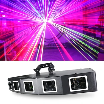 Шесть отверстий Мощная система лазерного шоу RGBWY Сценическая Дискотека Рождественское украшение Лазерные фонари DMX DJ проект оборудования 500 метров