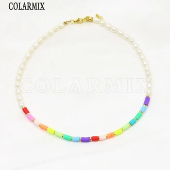 Ювелирное ожерелье цвета радуги из 3 нитей Модные украшения из бисера Ювелирные аксессуары Ювелирное ожерелье Подарок 9876