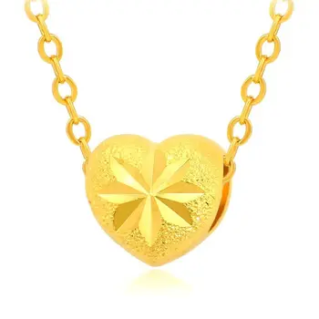 Ювелирные изделия оптом --- Элегантные ожерелья с подвесками в виде сердечек для женщин, подарки, цепочка из чистого золота 45 см с покрытием