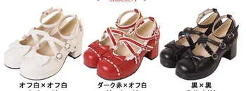 Японская кроссовая обувь принцессы Лолиты с бантом и грубыми каблуками для девочек, милая обувь для косплея