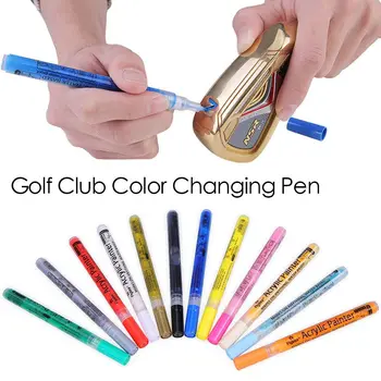 Яркие цветные аксессуары для гольфа, Водонепроницаемая ручка с солнцезащитными чернилами, ручка для клюшки для гольфа, Акриловая ручка для рисования, меняющая цвет,