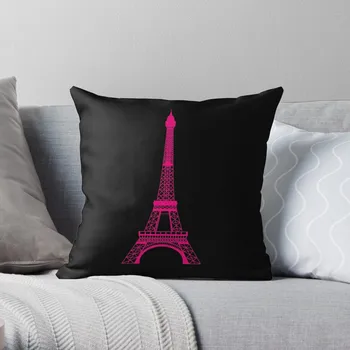 Ярко-розовая подушка с Эйфелевой башней, наволочка, чехол для подушки, домашняя декоративная подушка для дивана, чехол для подушки 40x40cm 45x45cm