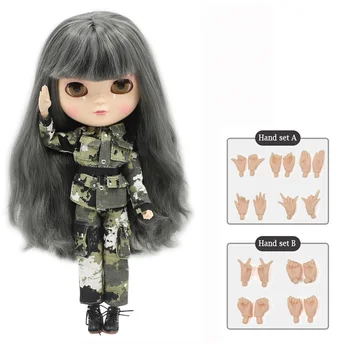 № 9016 Милая кукла ICY joint с седыми волосами, артикуляцией тела, включая набор для рук, подарок A & B для девочек, например, кукла Neo blyth высотой 30 см